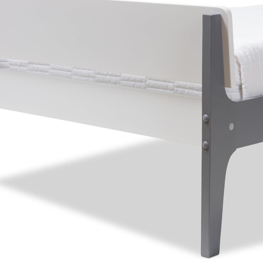 Wholesale Interiors Beds - Nereida White & Dark Grey-Finished Wood Twin Platform Bed