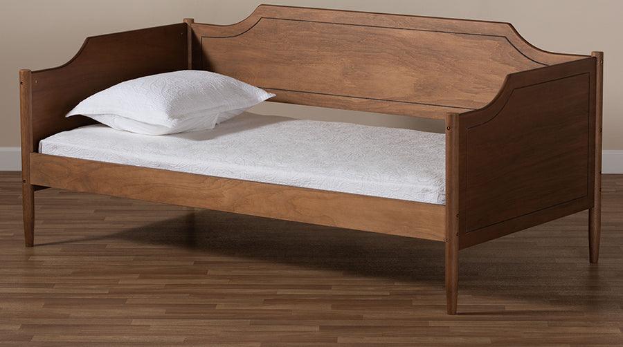 Wholesale Interiors Daybeds - Alya Classic Traditional Farmhouse Walnut Brown Finished Wood Twin Size Daybed
