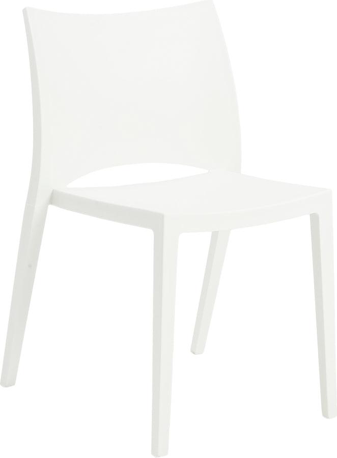 Euro Style Dining Chairs - Leslie Stacking Side Chair in White - Set of 2