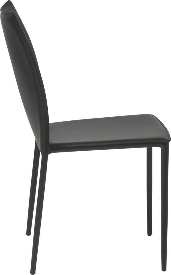 Euro Style Dining Chairs - Dalia Stacking Side Chair in Black - Set of 2