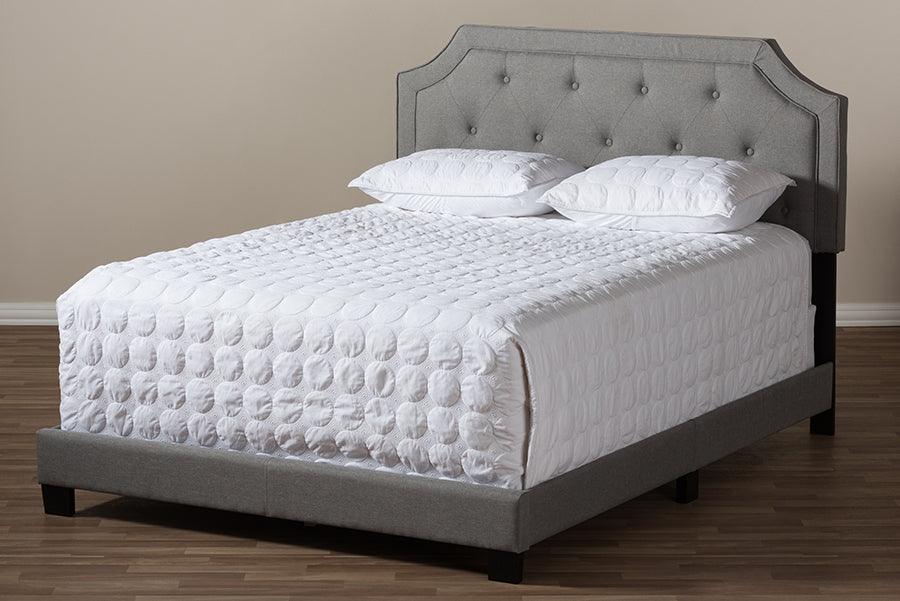 Wholesale Interiors Beds - Willis Modern and Contemporary Light Grey Fabric Upholstered Full Size Bed