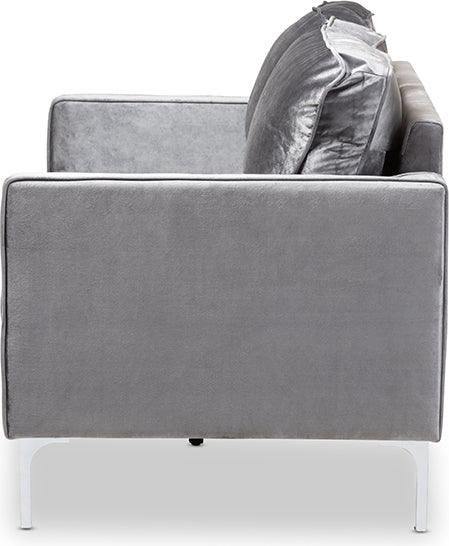 Wholesale Interiors Loveseats - Clara Velvet Loveseat Gray
