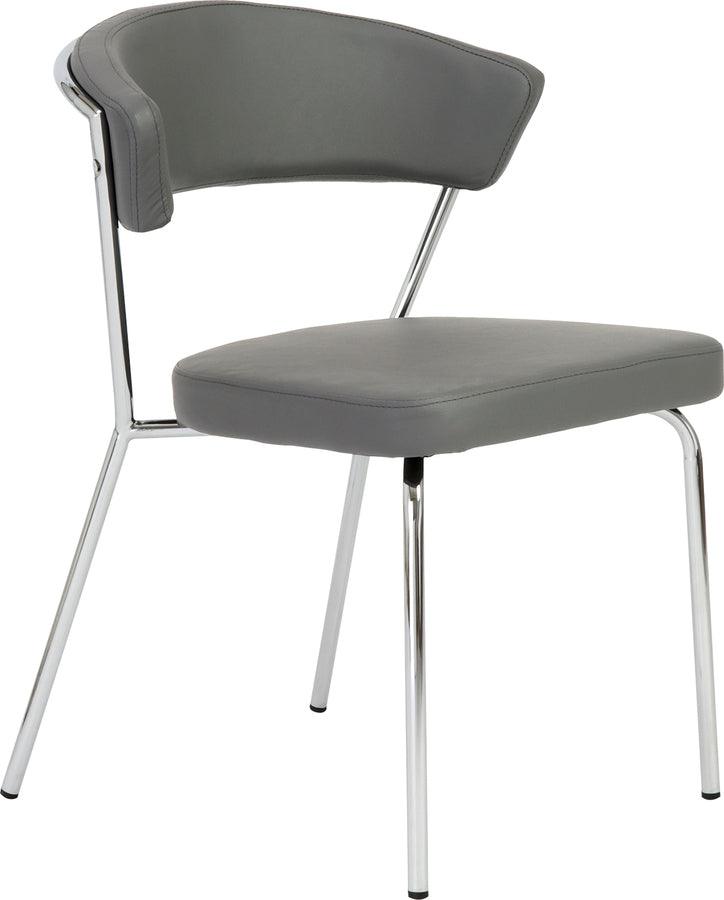 Euro Style Dining Chairs - Draco Dining Chair in Gray with Chrome Legs - Set of 2