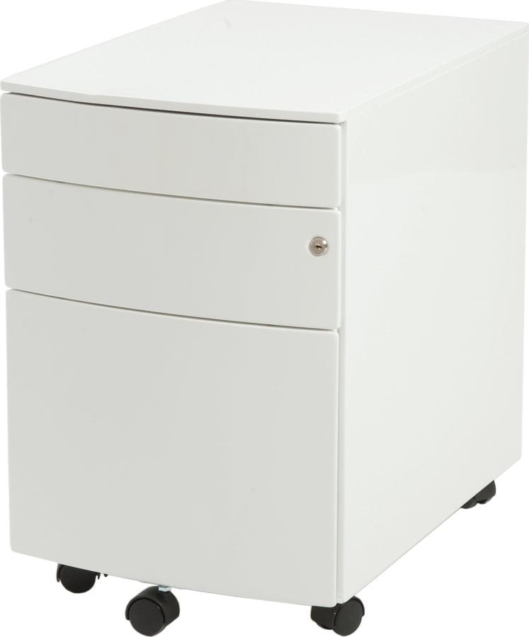 Euro Style File Cabinets - Floyd 3 Drawer File Cabinet in White