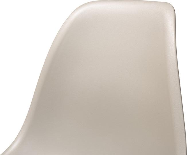 Wholesale Interiors Dining Chairs - Jaspen Beige Finished Polypropylene Plastic and Oak Brown Finished Wood 4-Piece Dining Chair Set
