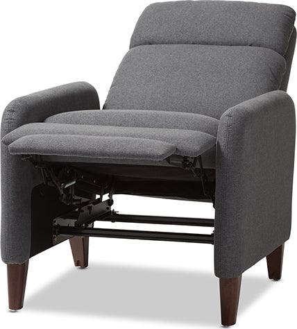 Wholesale Interiors Accent Chairs - Casanova Mid-Century Modern Grey Fabric Upholstered Lounge Chair