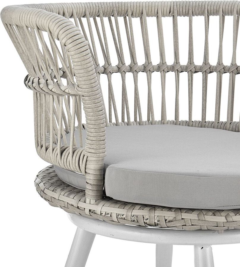 Manhattan Comfort Outdoor Conversation Sets - Monaco Patio 2- Person Seating Group with End Table with Grey Cushions