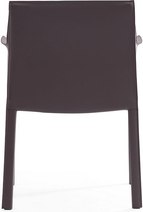 Manhattan Comfort Dining Chairs - Paris Grey Saddle Leather Armchair (Set of 2)
