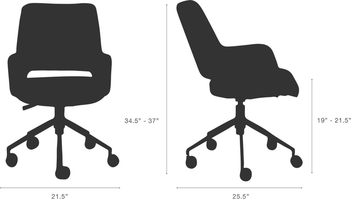Euro Style Task Chairs - Desi Tilt Office Chair Gray