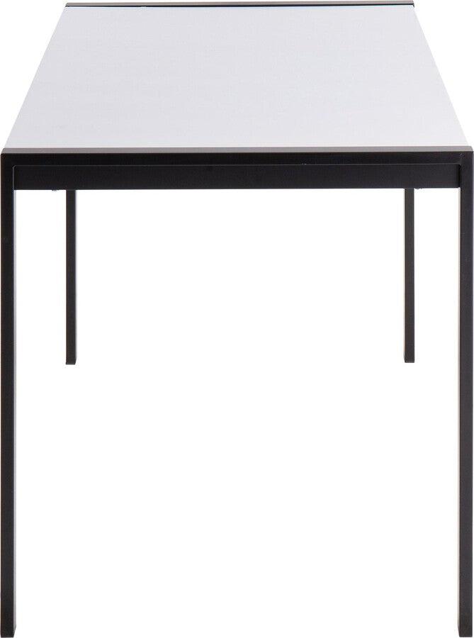 Lumisource Dining Tables - Fuji Contemporary Dining Table in Black Metal with White Wood Top