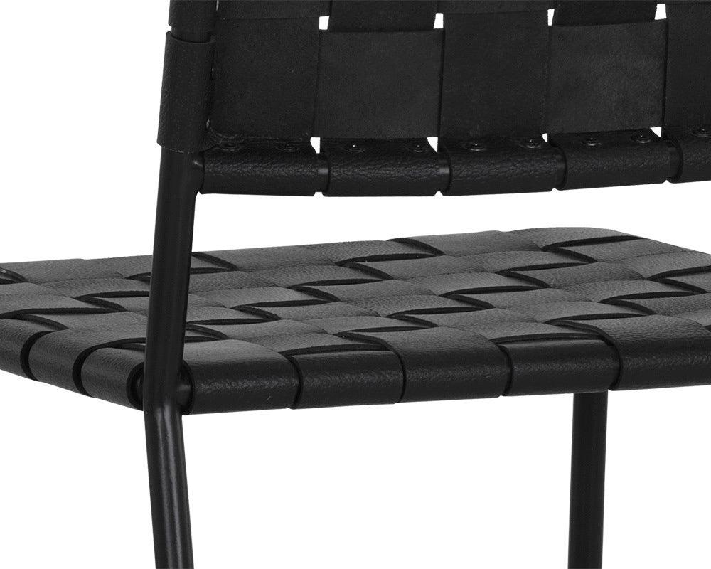 SUNPAN Dining Chairs - Omari Dining Chair - Black - Black Leather (Set of 2)