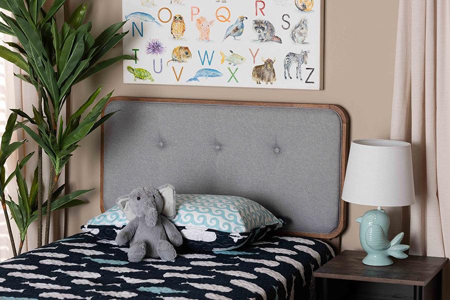 Wholesale Interiors Headboards - Palina Twin Headboard Light Gray & Walnut
