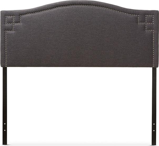 Wholesale Interiors Headboards - Aubrey Modern and Contemporary Dark Gray Fabric Upholstered Full Size Headboard