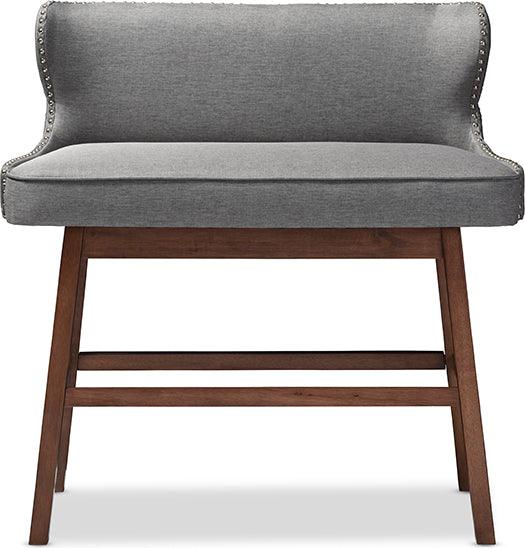 Wholesale Interiors Barstools - Gradisca Button-tufted Upholstered Bar Bench Banquette Grey