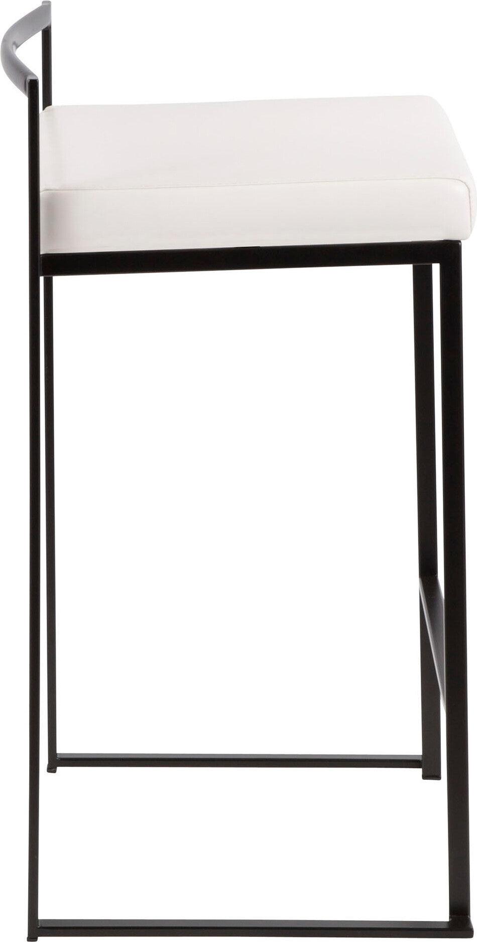 Lumisource Barstools - Fuji Stacker Counter Stool (Set of 2) Black & White