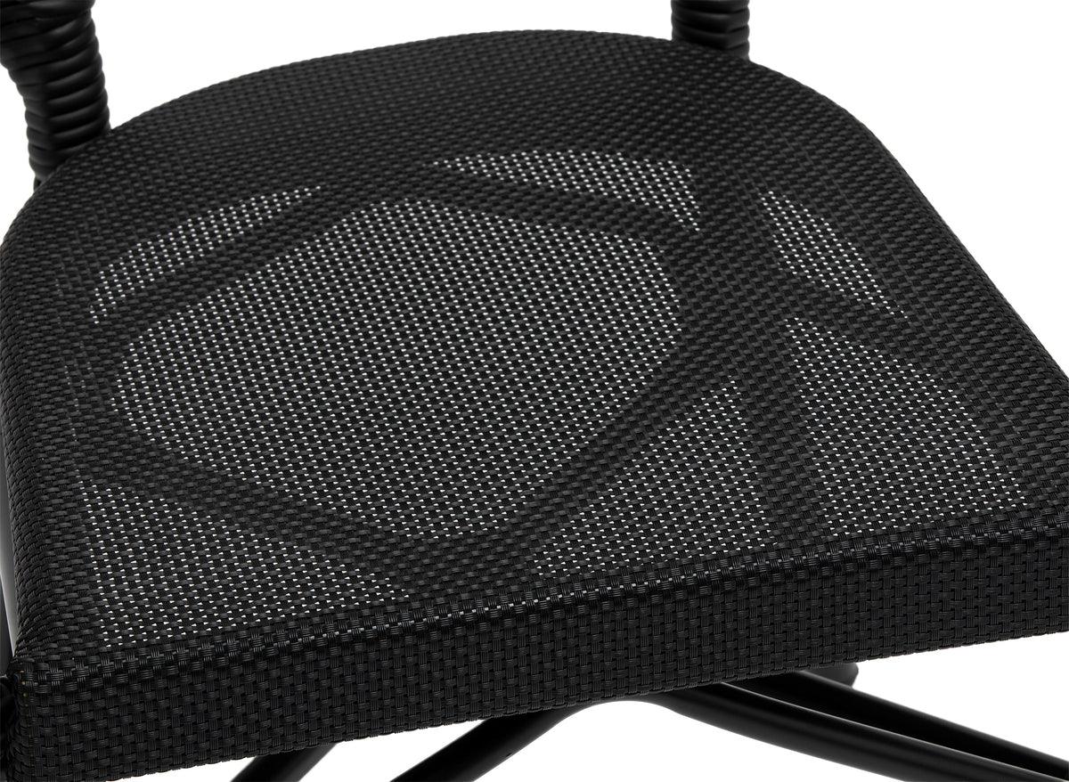 Euro Style Dining Chairs - Ivan Stacking Armchair in Black Textylene Mesh with Black Frame - Set of 2