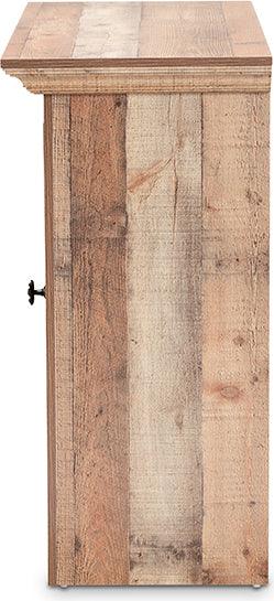 Wholesale Interiors Buffets & Sideboards - Albert Farmhouse Rustic Oak Finished Wood 1-Door Dining Room Sideboard Buffet Oak Brown