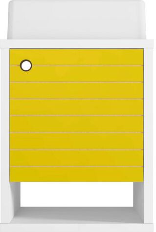 Manhattan Comfort Bathroom Vanity - Liberty Floating 17.71 Bathroom Vanity with Sink and Shelf in White and Yellow