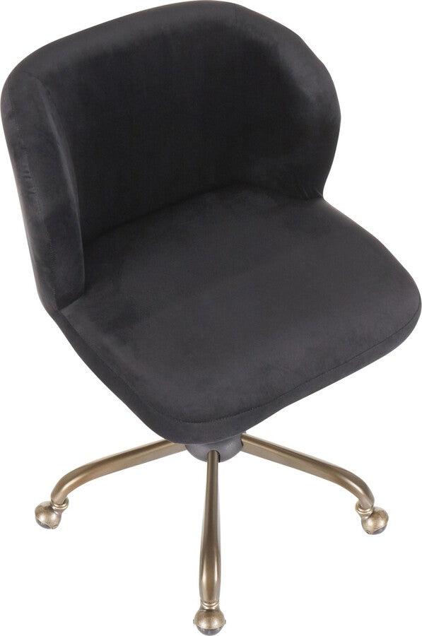 Lumisource Task Chairs - Fran Contemporary Task Chair in Black Velvet