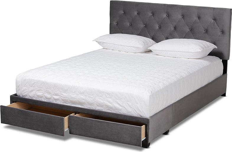 Wholesale Interiors Beds - Caronia King Storage Bed Gray & Black