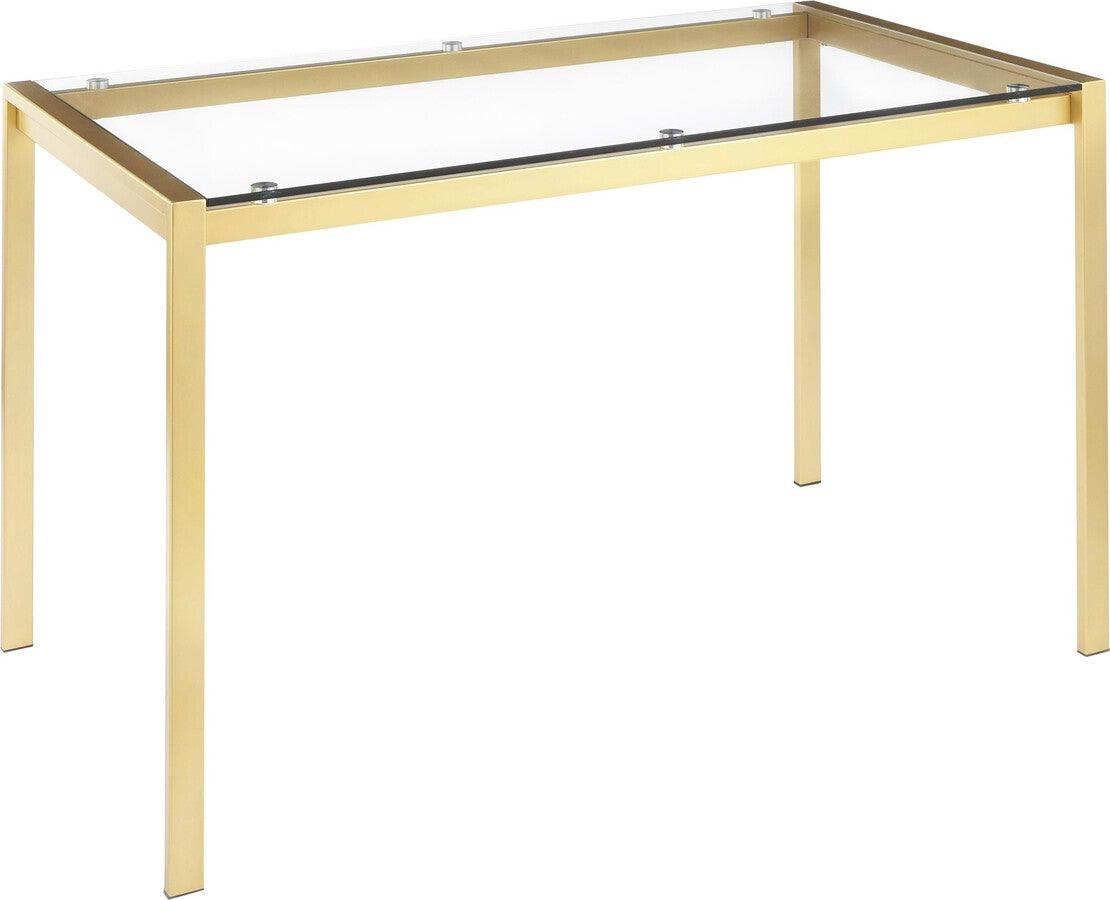 Lumisource Dining Tables - Fuji Contemporary/glam Dining Table in Gold Metal with Clear Glass Top