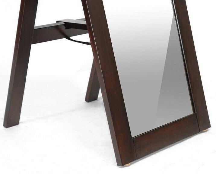 Wholesale Interiors Mirrors - Modern Mirror with Built-In Stand Dark Brown