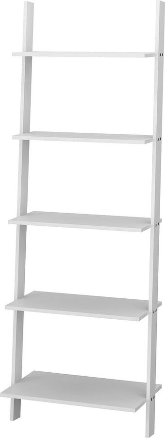 Manhattan Comfort Bookcases & Display Units - Cooper 5-Shelf Floating Ladder Bookcase in White