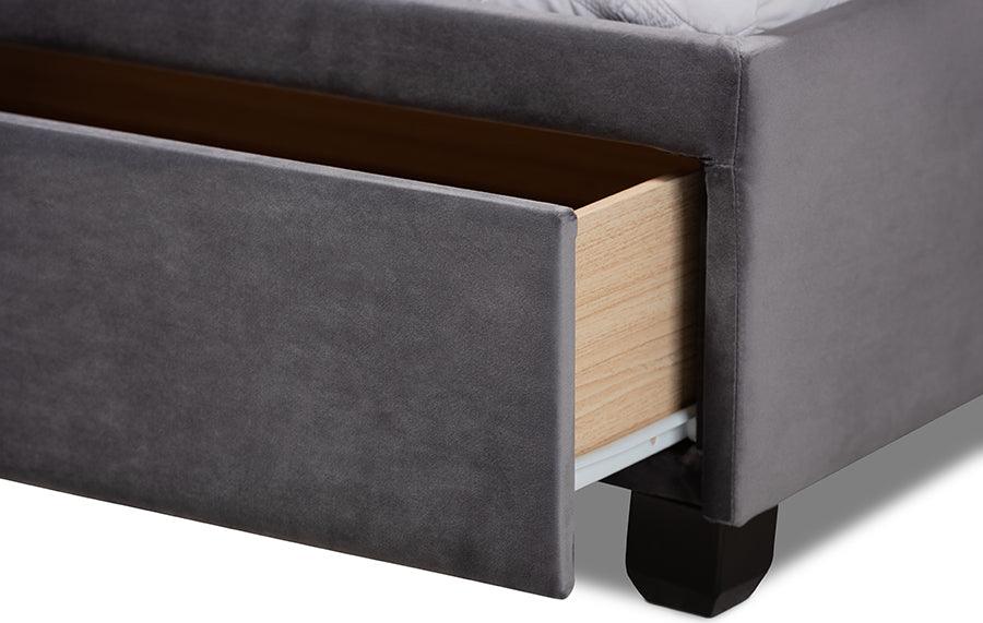 Wholesale Interiors Beds - Caronia King Storage Bed Gray & Black