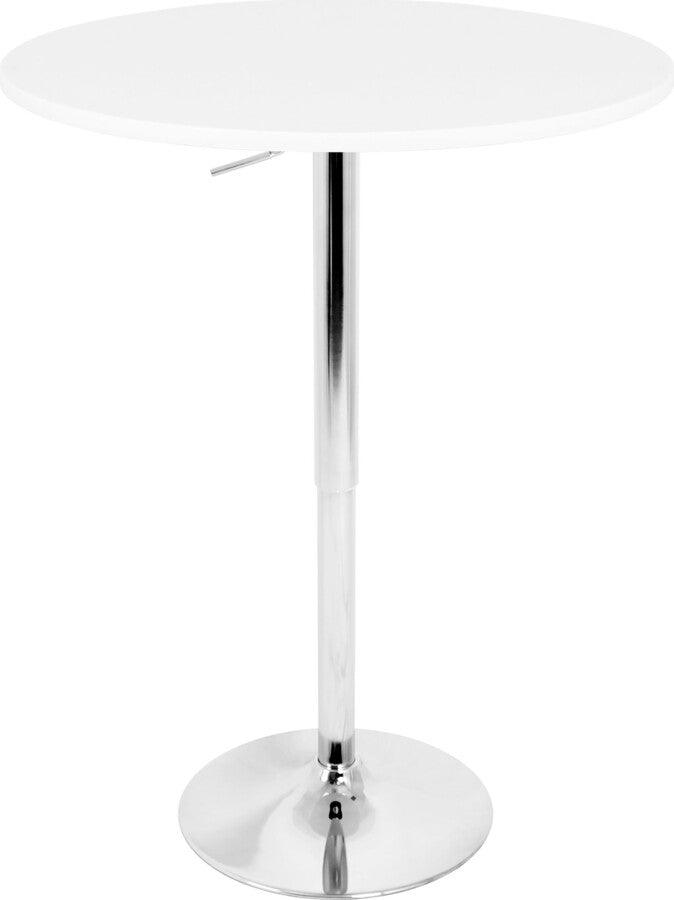 Lumisource Bar Tables - Elia Contemporary Adjustable Bar Table in White