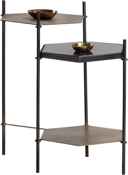 SUNPAN Side & End Tables - Hexall Side Table Black Marble