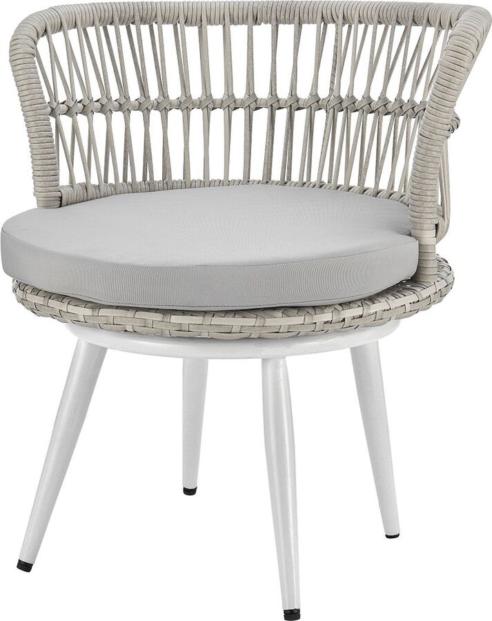 Manhattan Comfort Outdoor Conversation Sets - Monaco Patio 2- Person Seating Group with End Table with Grey Cushions