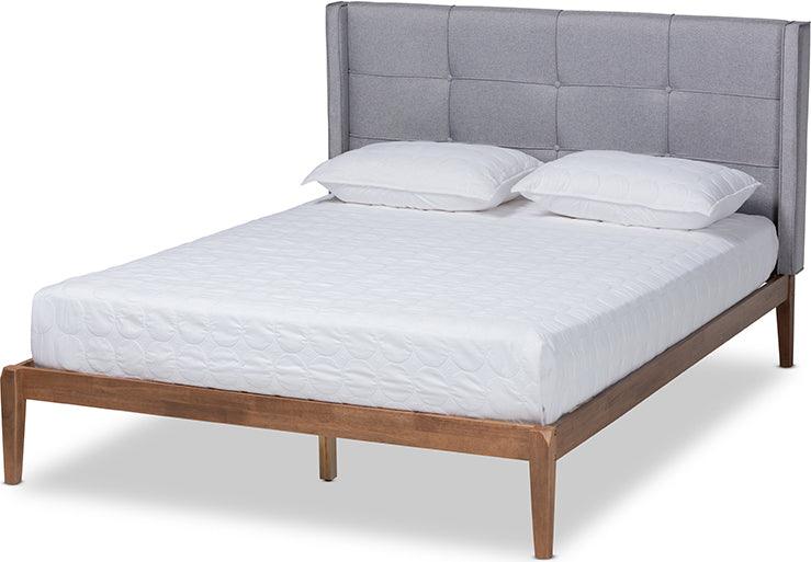 Wholesale Interiors Beds - Edmond King Bed Gray & Ash walnut