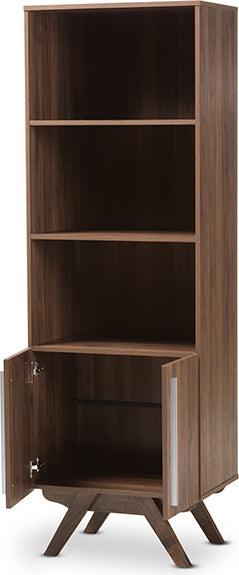 Wholesale Interiors Bookcases & Display Units - Ashfield Mid-Century Modern Walnut Brown Finished Wood Bookcase