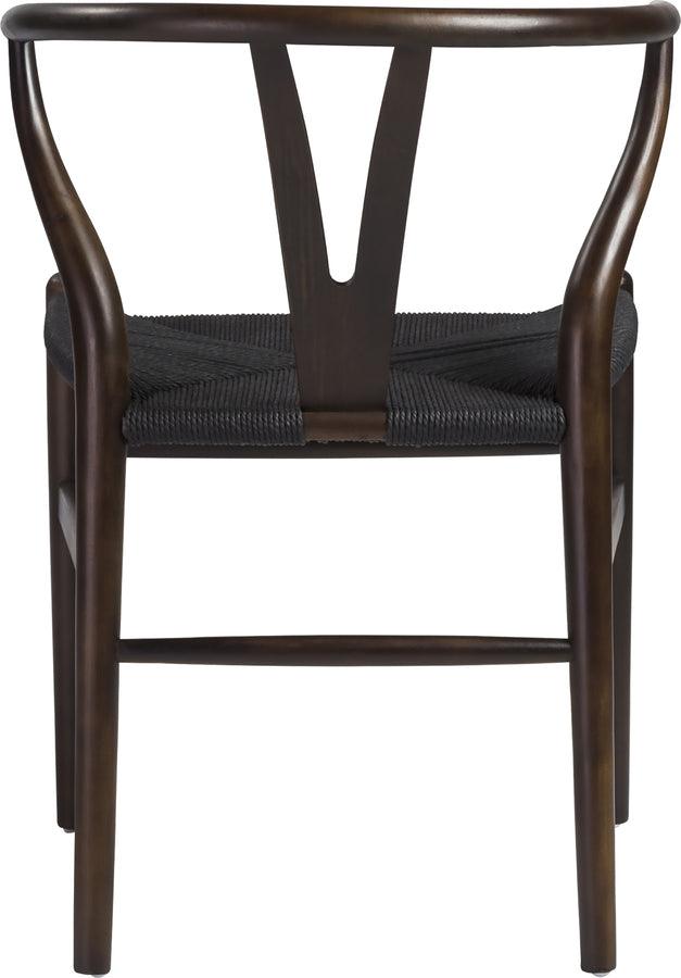 Euro Style Dining Chairs - Evelina Side Chair with Walnut Stained Framed and Black Rush Seat - Set of 2