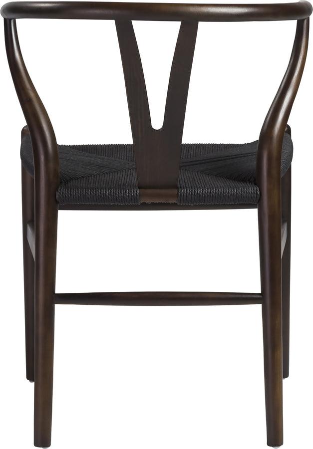 Euro Style Dining Chairs - Evelina Side Chair with Walnut Stained Framed and Black Rush Seat - Set of 2