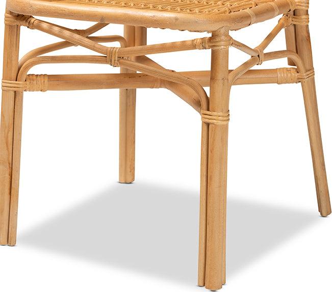 Wholesale Interiors Dining Chairs - Ivora Modern Bohemian Natural Brown Rattan 2-Piece Dining Chair Set