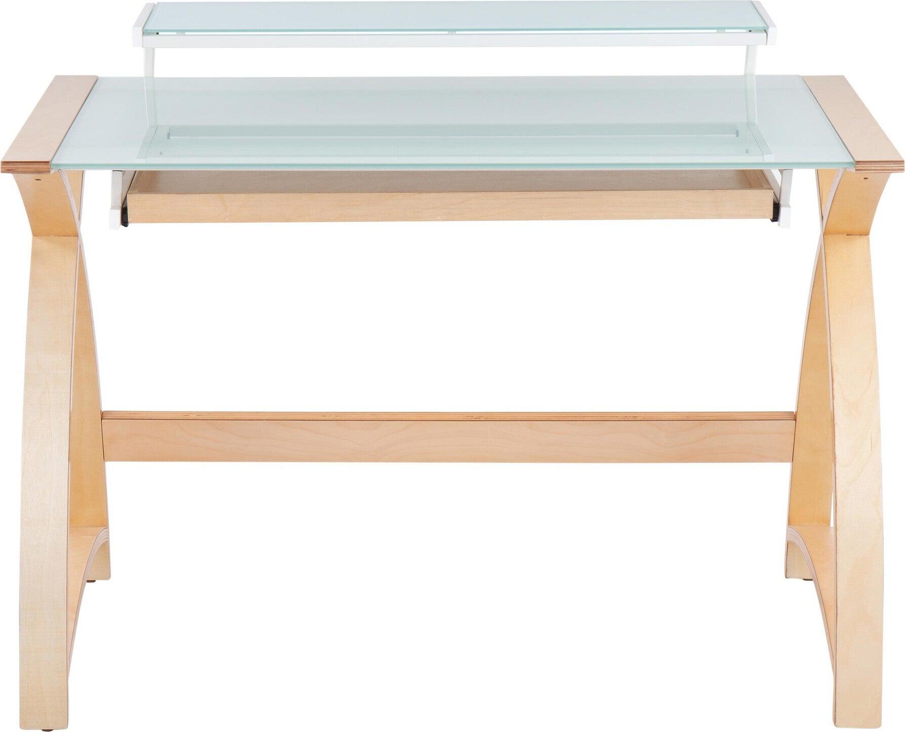 Lumisource Desks - Bentley Office Desk Natural & White