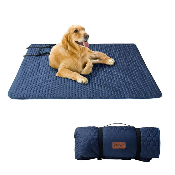 Olliix.com Dog Beds - Pet Throw Navy/Grey