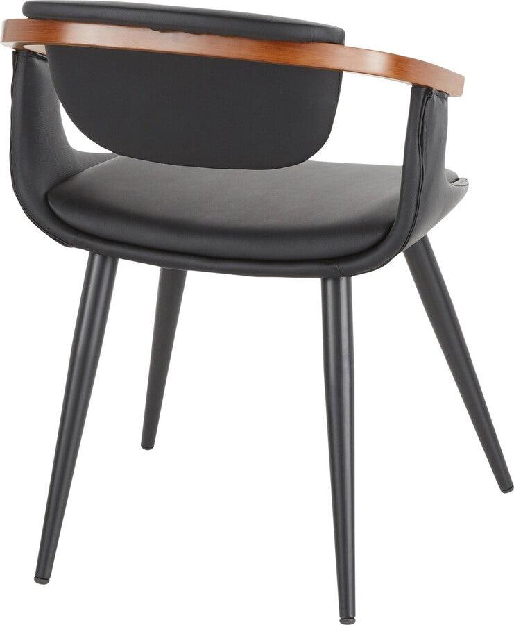 Lumisource Accent Chairs - Oracle Chair 29" Black PU & Walnut Bamboo