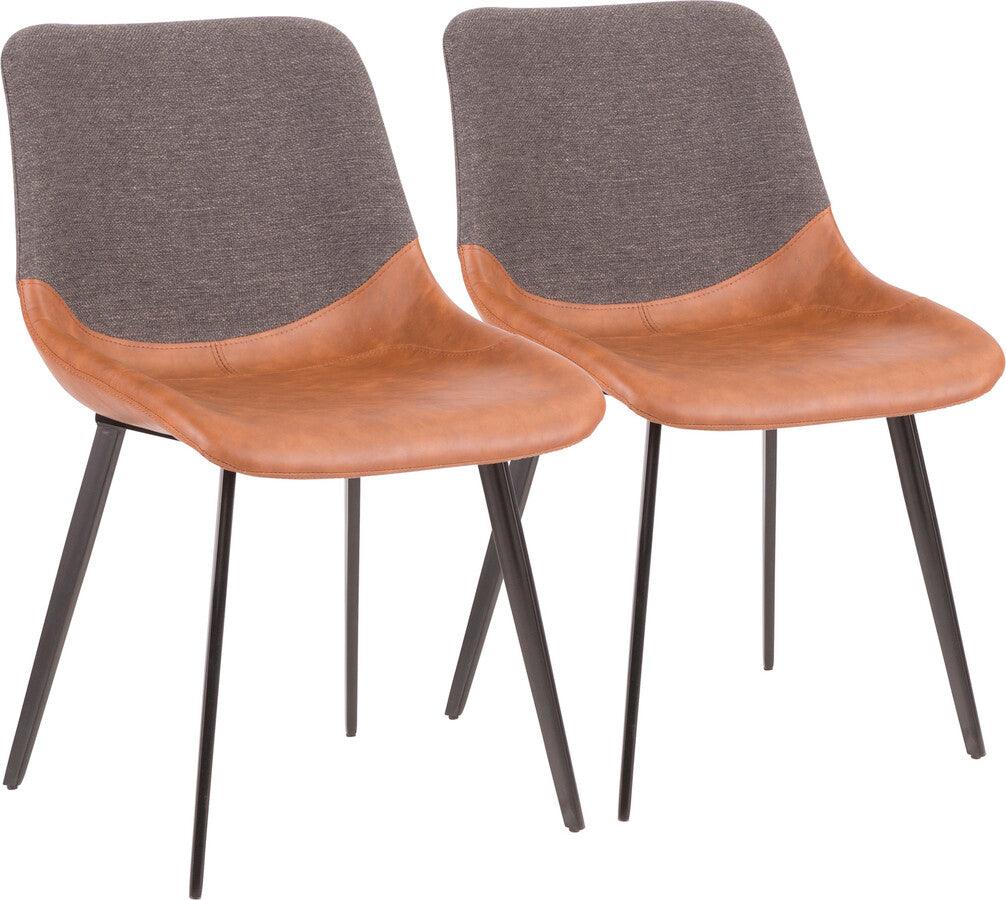Lumisource Living Room Sets - Outlaw Two Tone Chair 32" Brown PU & Gray Fabric (Set of 2)