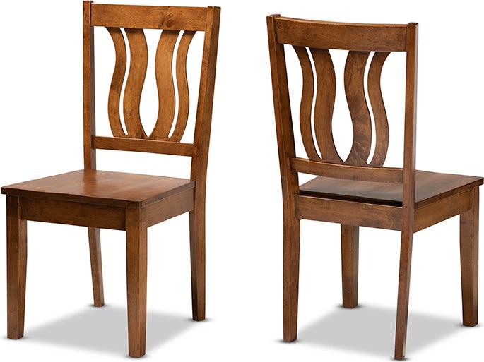 Wholesale Interiors Dining Chairs - Fenton Walnut Brown Finished Wood 2-Piece Dining Chair Set