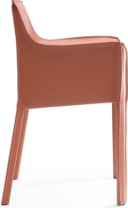 Manhattan Comfort Dining Chairs - Vogue Clay Faux Leather Arm Chair (Set of 2)