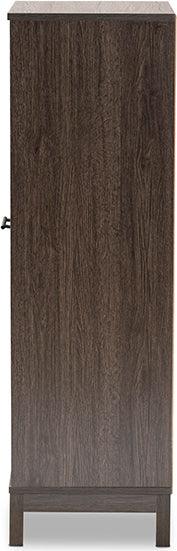 Wholesale Interiors Bar Units & Wine Cabinets - Trenton Dark Brown Finished Wood 1-Drawer Wine Storage Cabinet