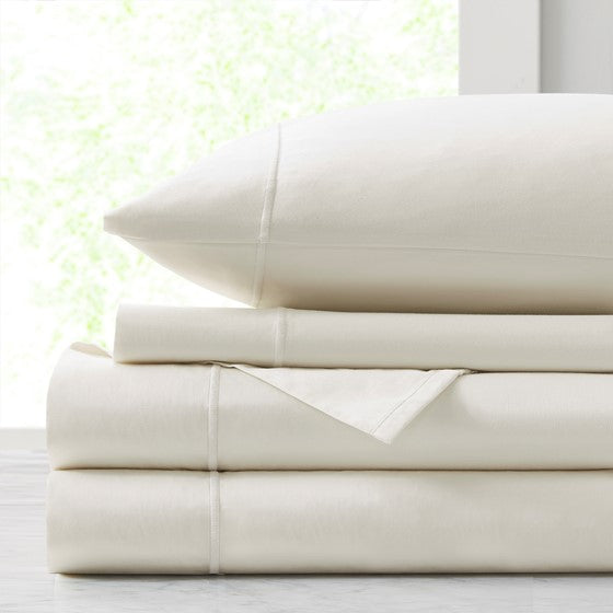 Olliix.com Sheets & Sheet Sets - 500TC Cotton Sheet Set Ivory Queen