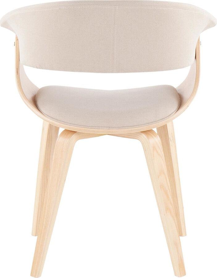 Lumisource Accent Chairs - Vintage Mod Mid-Century Modern Dining/Accent Chair in Natural Wood and Cream Fabric