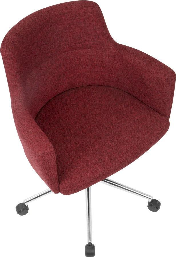 Lumisource Task Chairs - Andrew Contemporary Adjustable Office Chair in Red