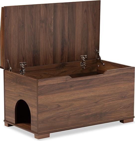Wholesale Interiors Cat Litter Box - Mariam Walnut Brown Finished Wood Cat Litter Box Cover House