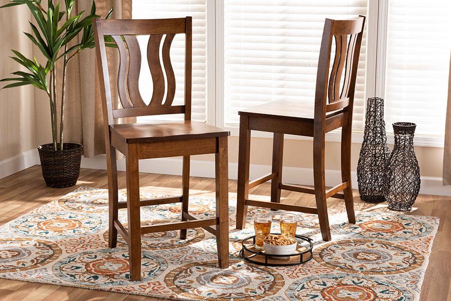 Wholesale Interiors Barstools - Fenton Bar Stool Walnut Brown (Set of 2)