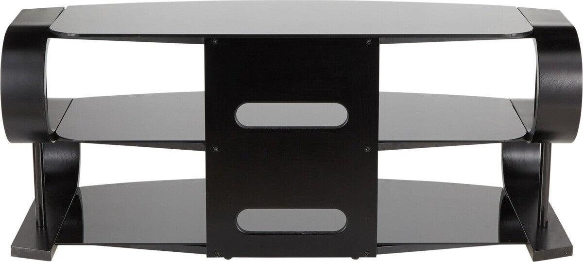 Lumisource TV & Media Units - Metro 120 Contemporary TV Stand in Black Wood and Black Glass