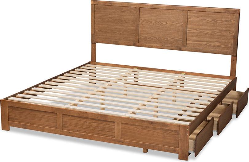 Wholesale Interiors Beds - Aras King Storage Bed Ash Walnut